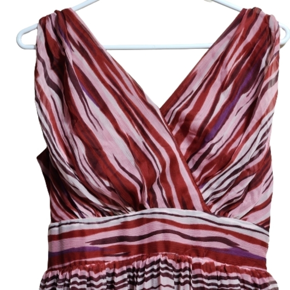 Quiero printed fit & flare striped multicolor maxi chiffon dress color b… - Picture 6 of 7